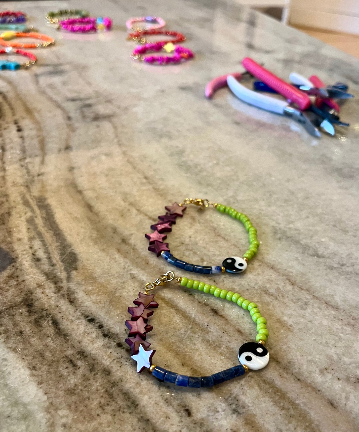 Armband Yin Yan fluo