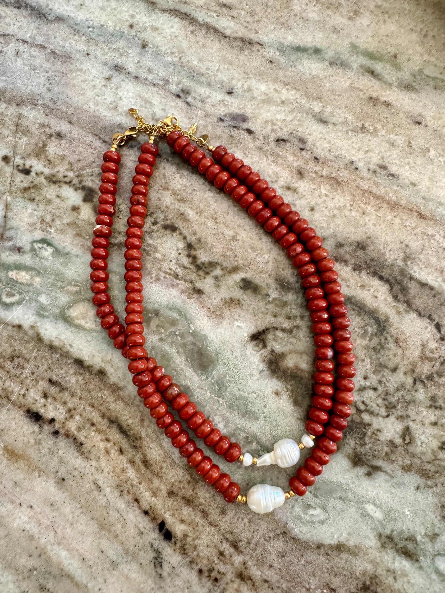 Ketting agaat zoetwaterparel