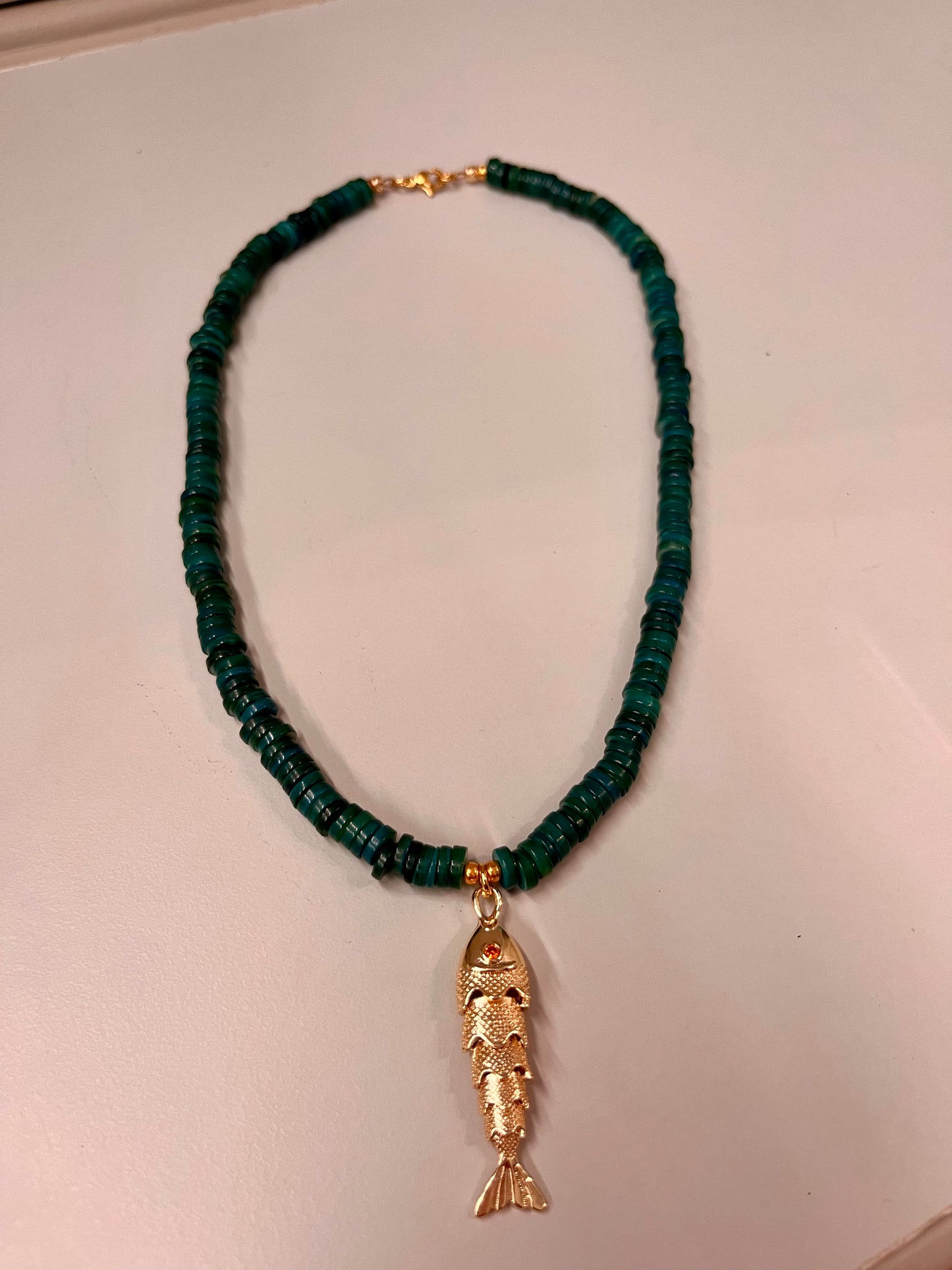Ketting schelp groen