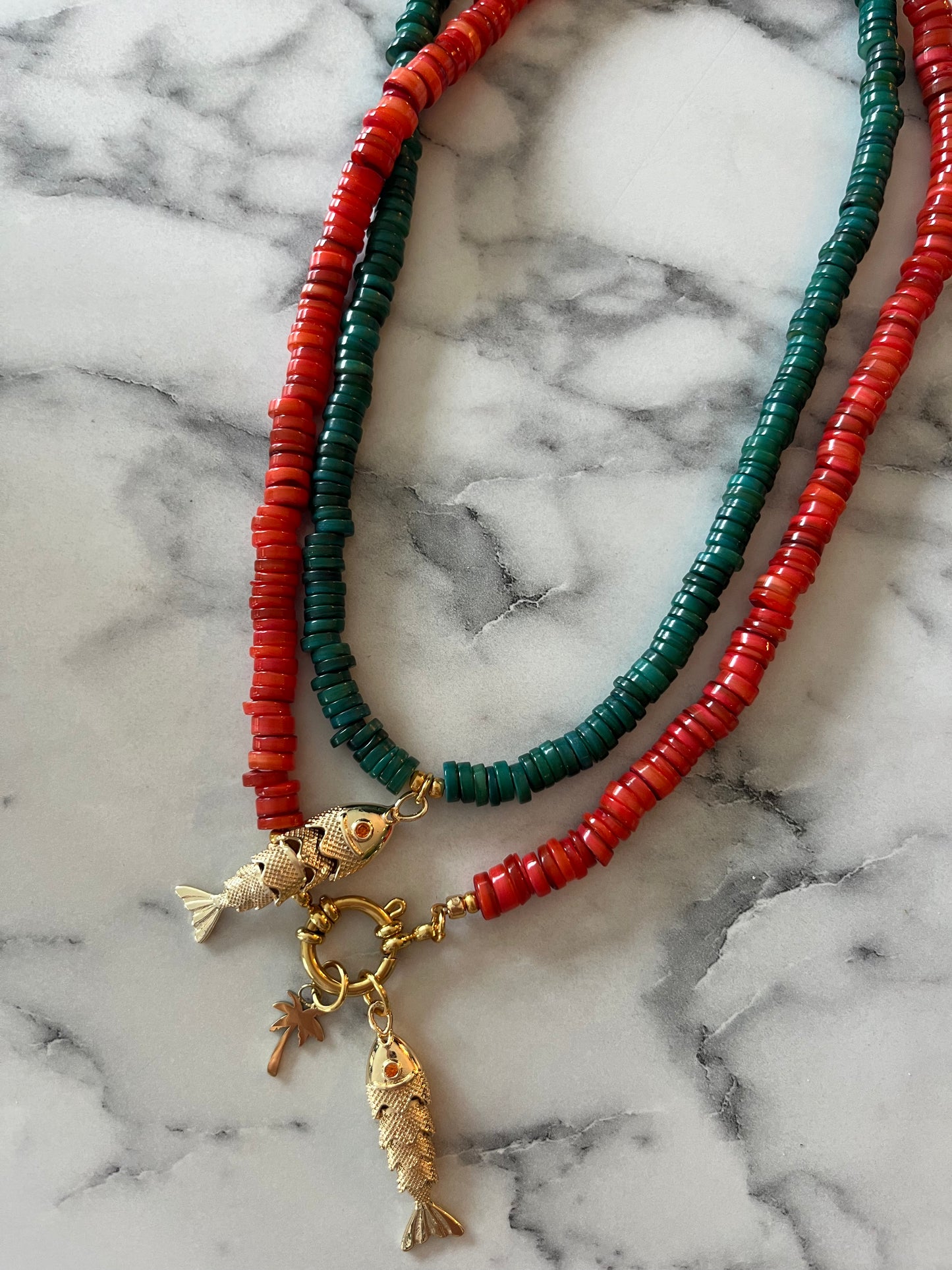 Ketting schelp groen
