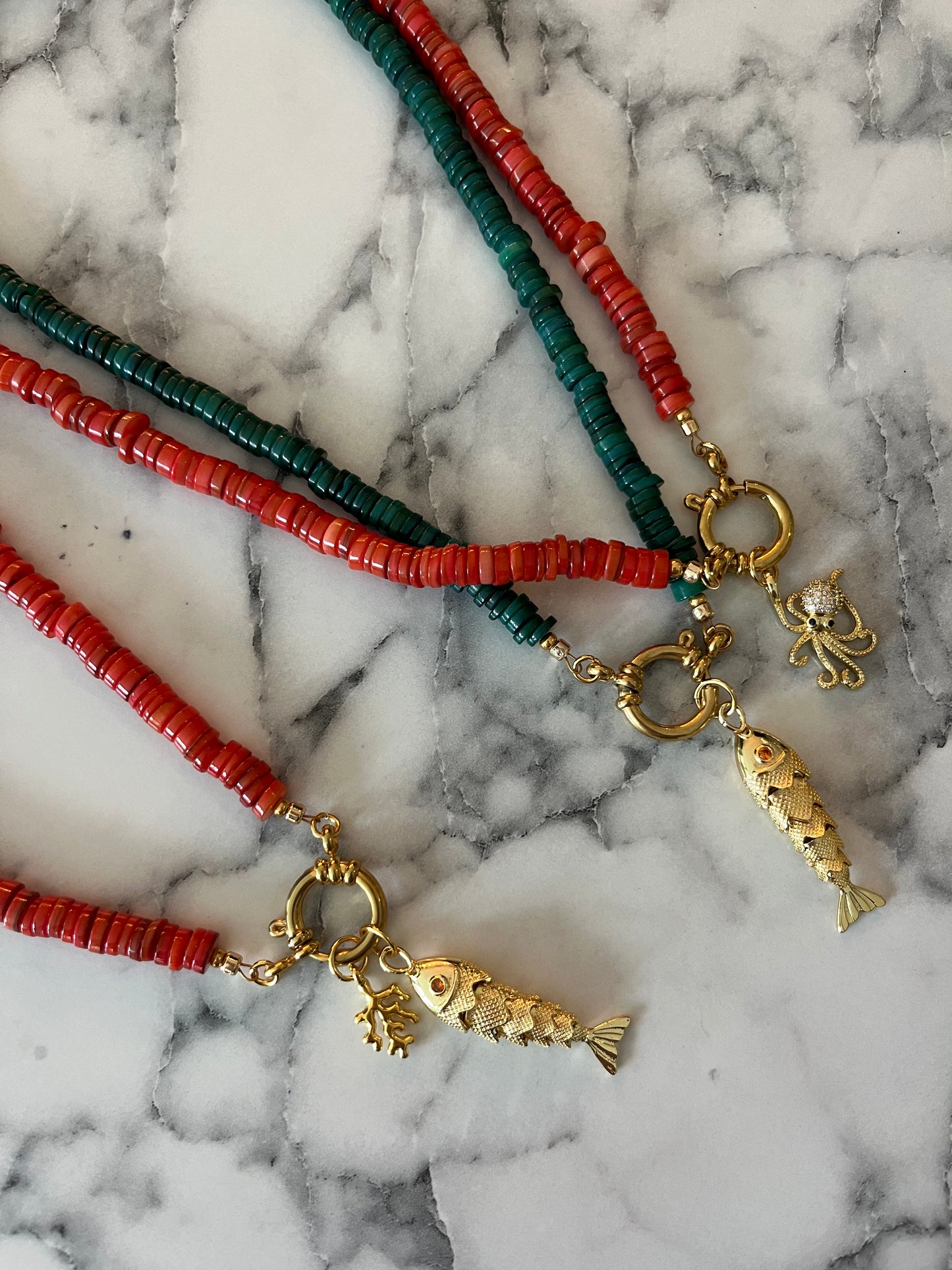 Ketting schelp groen