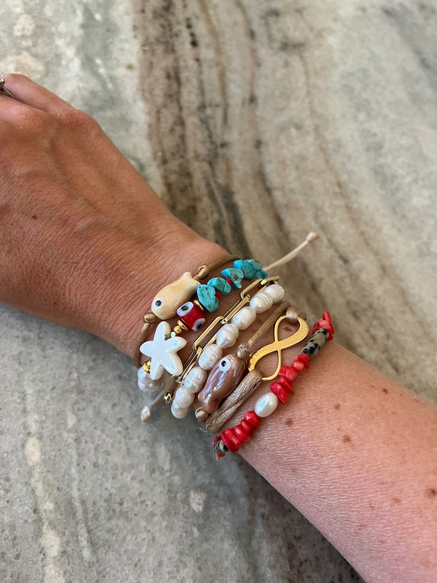 Armband parels met ovale sluiting