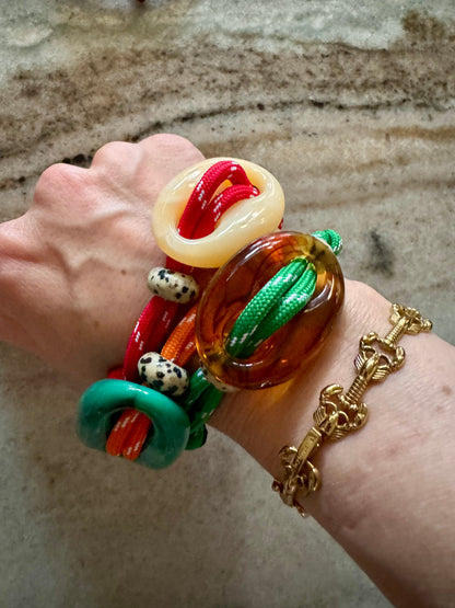 Armband knoop dalmation stone