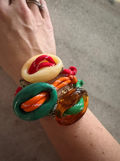 Armband knoop dalmation stone