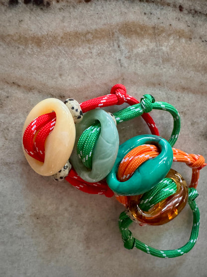 Armband knoop dalmation stone