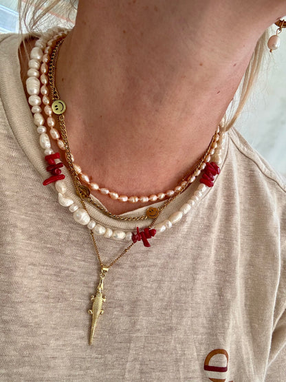 Ketting zoetwaterparel koraal